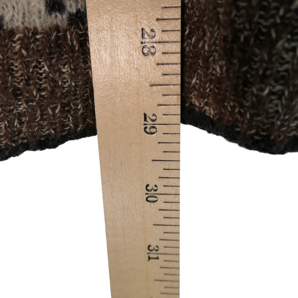 Free People Tunic Sweater Women Medium Brown Aztec Tribal Wool Alpaca Blend Boho - Picture 9 of 11